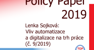 Titulní strana Policy paper č. 9: Lenka Sojková